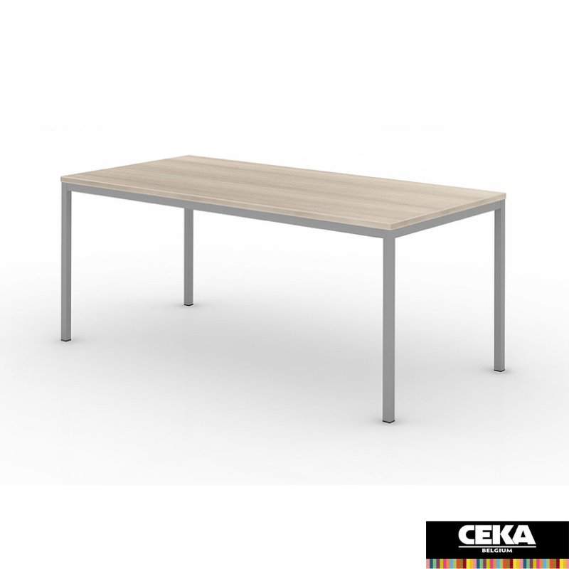 table réunion polyvalente ceka cadre soudé décor bois pieds ronds ou carrés