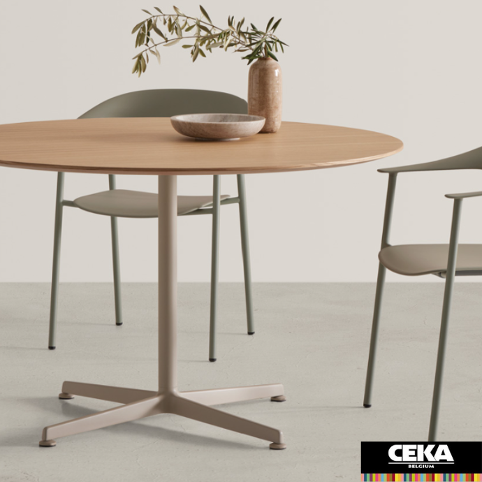 table cafétéria elix inclass ronde carrée plateau bois mélamine couleurs